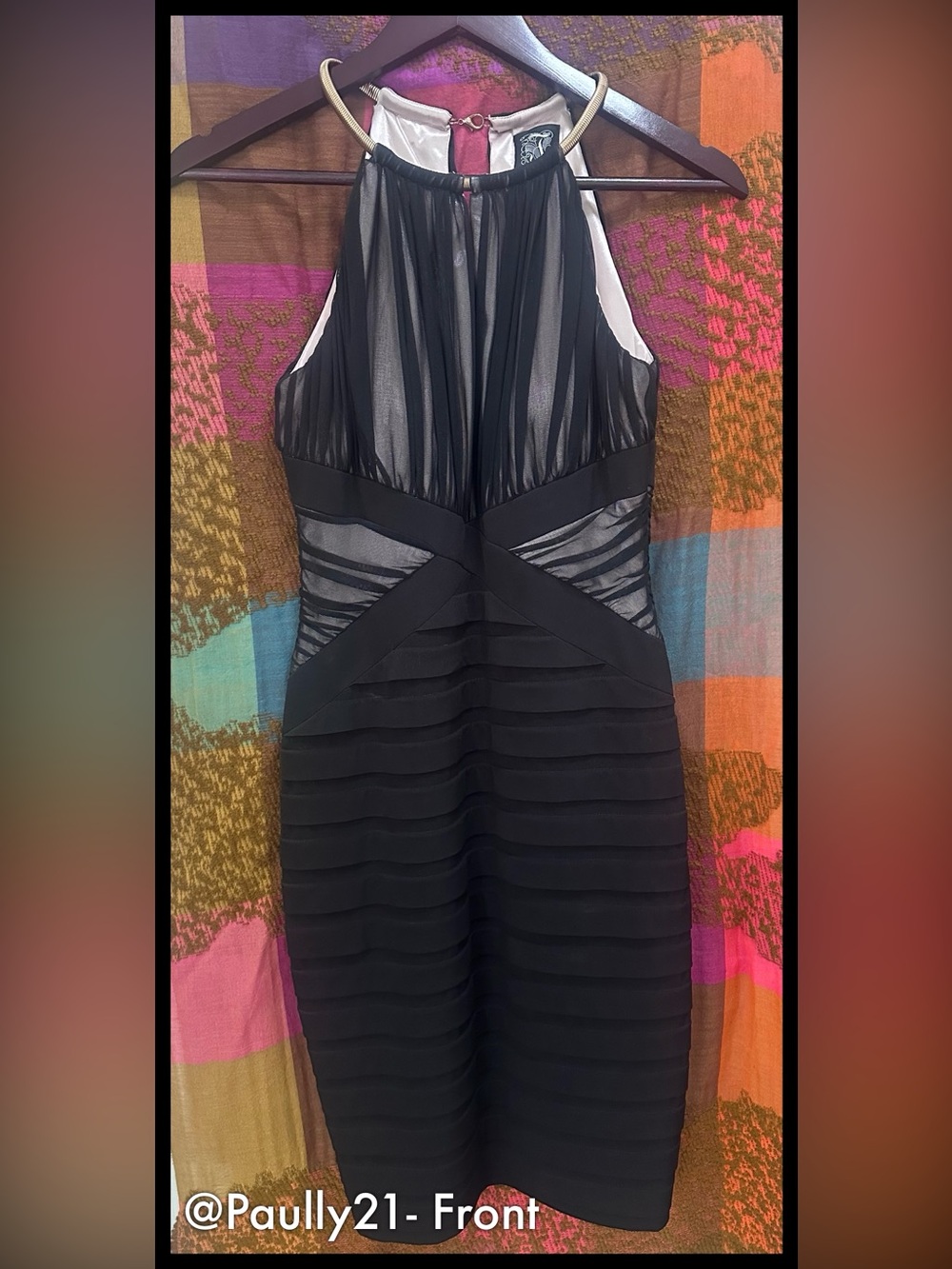 Jax Black One-Shoulder Sheer Panel Bandage Dress